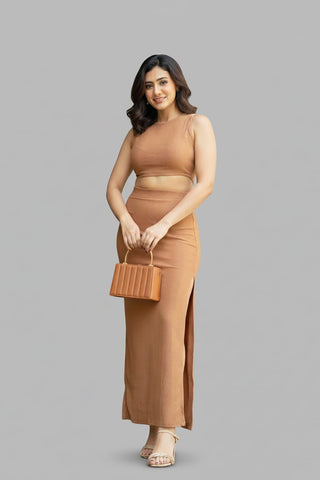 Nova 2 piece, sleeveless crop top maxi skirt set